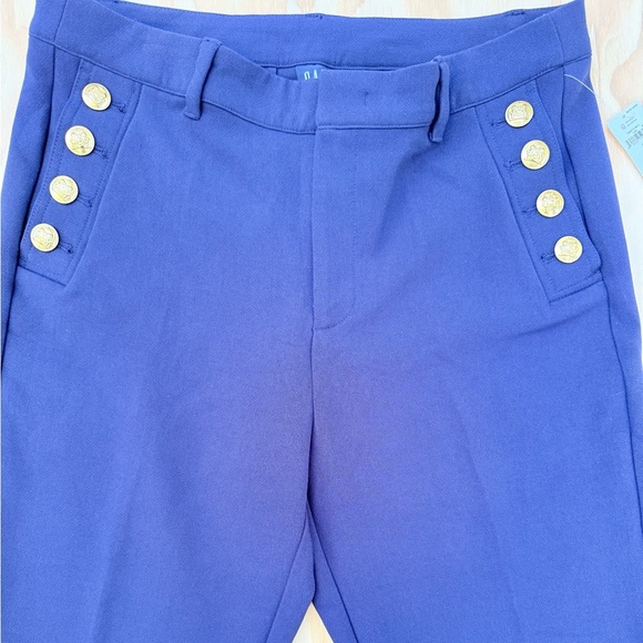 Gap Women’s Navy Sailor Pants Size 14 NWT Gold Button High Rise Flare Trousers - Picture 11 of 13